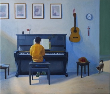 The Piano room - Oil on canvas 46cmx53cm